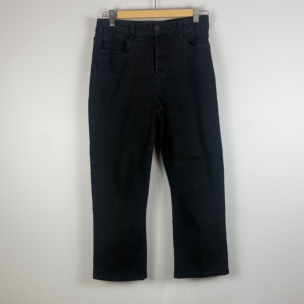 NYDJ Classic Black Slimming Lift Tuck Technology Straight Leg Jeans Size 12P - Picture 3 of 12